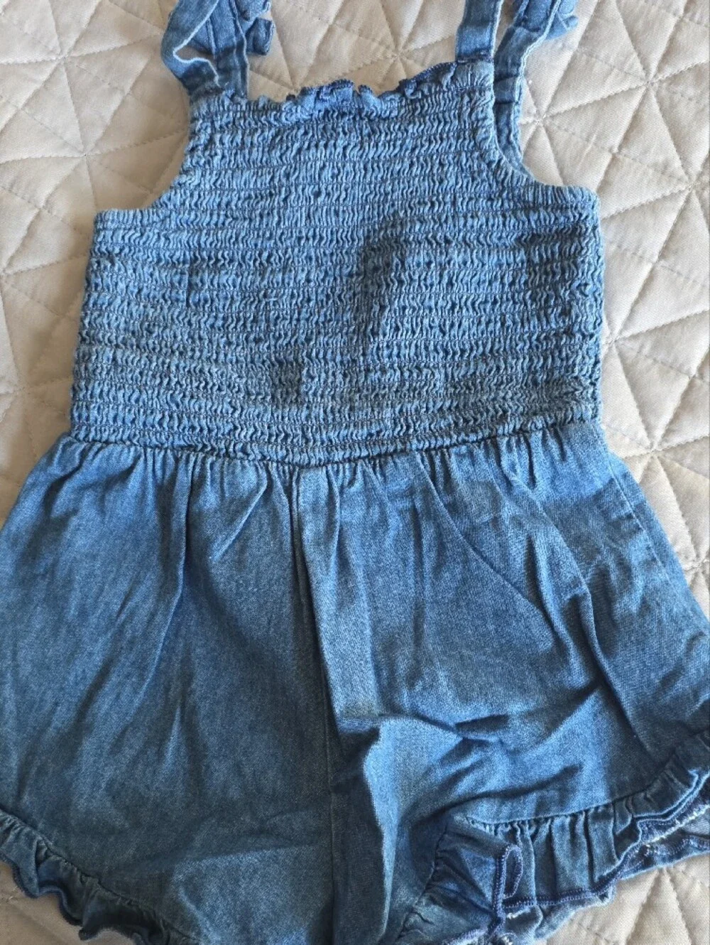 wonder nation Light Blue Smocked Strap Romper One-Piece